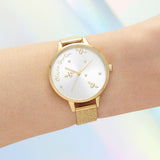OLIVIA BURTON PEARLY QUEEN GOLD MESH WATCH OB16PQ06