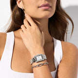 MICHAEL KORS MK4839SET EMERY THREE-HAND SILVER-TONED STEEL WATCH, BRACELET & EARRINGS GIFT SET