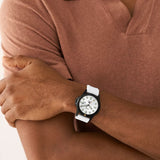 FOSSIL FS5999 BLUE DIVE WHITE SILICONE WATCH