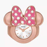 FOSSIL LE1189 DISNEY MINNIE MOUSE LIMITED EDITION STEEL WATCH RING