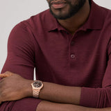 FOSSIL ME3258 HERITAGE AUTOMATIC ROSE GOLD STEEL WATCH