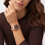 FOSSIL ME3258 HERITAGE AUTOMATIC ROSE GOLD STEEL WATCH