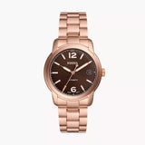 FOSSIL ME3258 HERITAGE AUTOMATIC ROSE GOLD STEEL WATCH