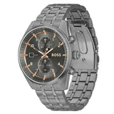 HUGO BOSS SKYTRAVELLER BLACK DIAL GRAY STEEL WATCH 1514153