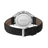 HUGO BOSS AVERY BLUE DIAL BLACK LEATHER STRAP WATCH 1514156