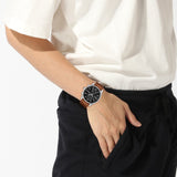 HUGO BOSS SKYTRAVELLER BLACK DIAL BROWN LEATHER WATCH 1514161