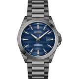 HUGO BOSS STRIKE BLUE DIAL GRAY STEEL WATCH 1514175