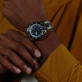 HUGO BOSS BOSSMATIC BLUE DIAL SILVER STEEL WATCH 1514177