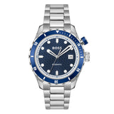 HUGO BOSS BOSSMATIC BLUE DIAL SILVER STEEL WATCH 1514177