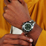 HUGO BOSS BOSSMATIC GREEN DIAL SILVER STEEL WATCH 1514178