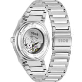 HUGO BOSS CANDOR AUTOMATIC WHITE DIAL SILVER STEEL WATCH 1514186