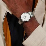 HUGO BOSS CANDOR AUTOMATIC WHITE DIAL SILVER STEEL WATCH 1514186