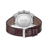HUGO BOSS SKYTRAVELLER BLUE DIAL BROWN LEATHER WATCH 1514194