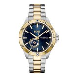 HUGO BOSS TROPER BLUE DIAL TWO-TONE GOLD STEEL WATCH 1514201