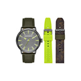 SKECHERS BROWN INTERCHANGEABLE STRAP ANALOG WATCH SET SR9102