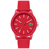 LACOSTE 12.12 2010988 RED CLASSIC RUBBER STRAP ANALOG WATCH