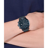LACOSTE REPLAY 2011196 NIGHT BLUE CHRONOGRAPH STEEL MESH WATCH