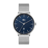 LACOSTE CLUB WATCH 2011200 BLUE DIAL SILVER STEEL MESH STRAP