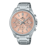 CASIO EDIFICE EFV-650D-P SERIES STANDARD CHRONOGRAPH LIGHT BLUE & PEACH DIAL STEEL WATCH
