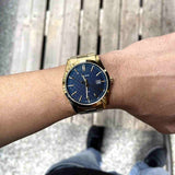 CASIO GENERAL BLUE DIAL GOLD STAINLESS STEEL STRAP MEN WATCH MTP-VD03G-2AUDF-P