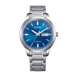 CITIZEN MECHANICAL BLUE DIAL STAINLESS STEEL WATCH NY4058-79L