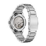 CITIZEN MECHANICAL BLUE DIAL STAINLESS STEEL WATCH NY4058-79L