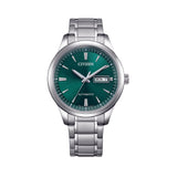 CITIZEN MECHANICAL GREEN DIAL STAINLESS STEEL WATCH NY4058-79X