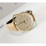 CASIO STANDARD LTP-VT03GL-4BDF-P BEIGE DIAL BROWN LEATHER STRAP WATCH