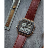 CASIO STANDARD DIGITAL BROWN LEATHER WATCH AE-1200WHL-5AVDF