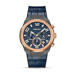 Ducati Chronograph Blue Leather & Silicon Strap Blue Dial Watch DTWGC0001104