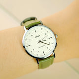CASIO STANDARD LTP-VT03L-3BDF-P BEIGE DIAL OLIVE GREEN LEATHER STRAP WATCH
