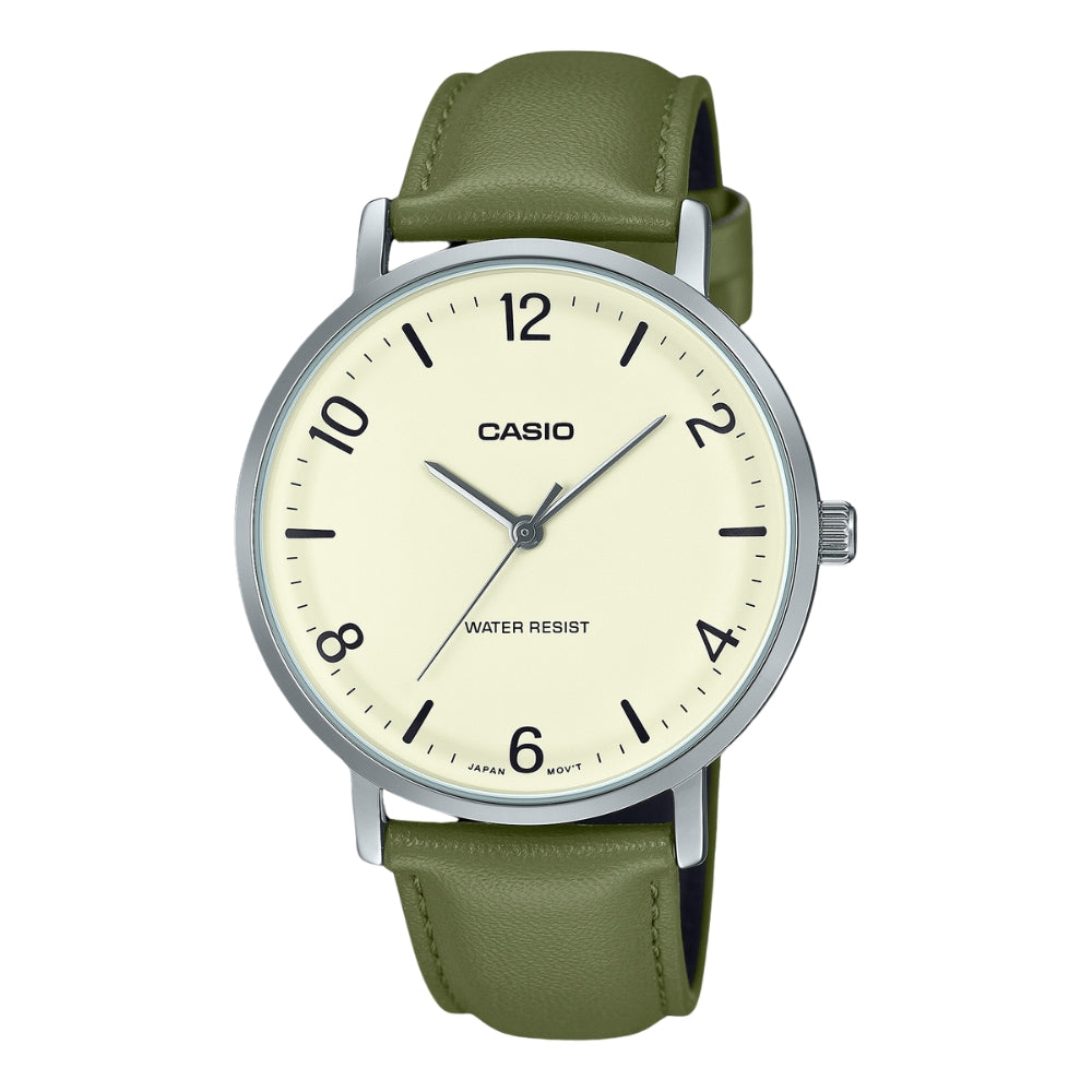 CASIO STANDARD MTP-VT03L-P SERIES LEATHER BAND WATCH