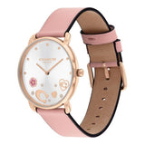 COACH ELLIOT CRYSTAL ACCENT & BLUSH LEATHER STRAP WATCH 14504295