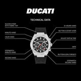 Ducati Chronograph Black Silicon Strap Black Dial Watch DTWGO0000902