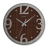 SEIKO QXA841B BROWN RATTAN PATTERNED DIAL WALL CLOCK