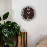 SEIKO QXA841B BROWN RATTAN PATTERNED DIAL WALL CLOCK