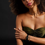 FOSSIL RAQUEL THREE-HAND DATE BLACK STAINLESS STEEL WATCH ES5385