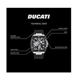 Ducati Men's 40 MM Black Analog Leather Strap Watch DTWGB0000701
