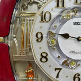 SEIKO QXM612R MELODIES IN MOTION RED CASE WALL CLOCK