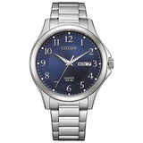 CITIZEN BF2021-82L QUARTZ BLUE DIAL STAINLESS STEEL WATCH