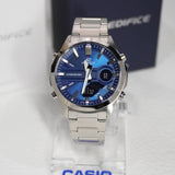 Casio Edifice Blue Dial Silver Stainless Steel Strap Men Watch EFV-C120D-2ADF-P