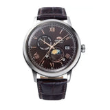 ORIENT RA-AK0804Y30B BAMBINO SUN & MOON BROWN LEATHER WATCH