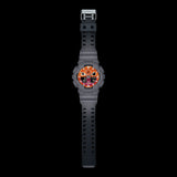 CASIO G-SHOCK  GA-100FL-8ADR FIERY ORANGE DIAL GRAY-ON-BLACK STRAP WATCH