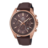 CASIO EDIFICE EFV-650CL-5AVUDF-P STANDARD CHRONOGRAPH BROWN LEATHER WATCH