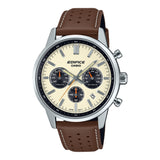Casio Edifice Brown Leather Strap Men Watch EFR-575L-7ADF-P