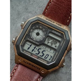 CASIO STANDARD DIGITAL BROWN LEATHER WATCH AE-1200WHL-5AVDF-P