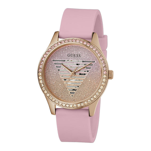 Guess Rose Gold Tone Pink Silicone Band Women's Watch GW0530L4