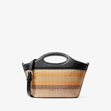Michael Kors Tatum Small Striped Woven Crossbody Bag Black | Until June 29 Only