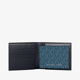 Michael Kors Cooper Striped Signature Logo Billfold Wallet With Passcase Denim | Until July 01 Only