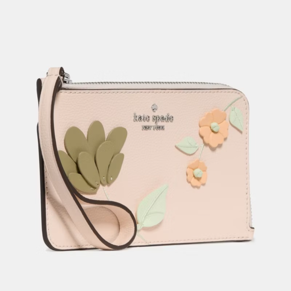 KATE SPADE Lucy Small Card Holder Wristlet Fresh Peach Multi | Until June 29 Only